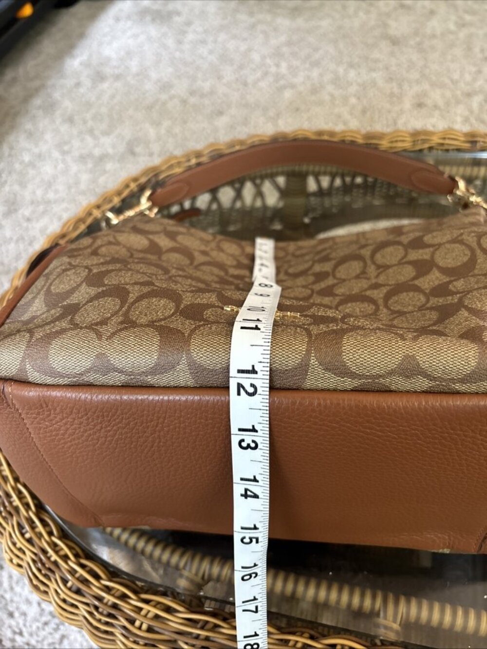 coach pennie shoulder bag Tan Signature With New Shoulder Strap - Picture 10 of 13